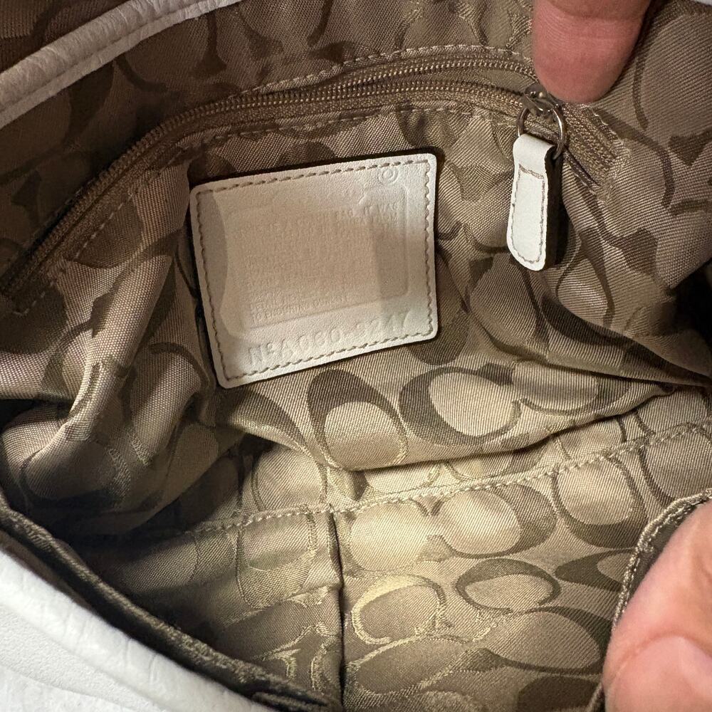 Coach SoHo Shoulder Bag white brown leather vintage y2k - Picture 14 of 15